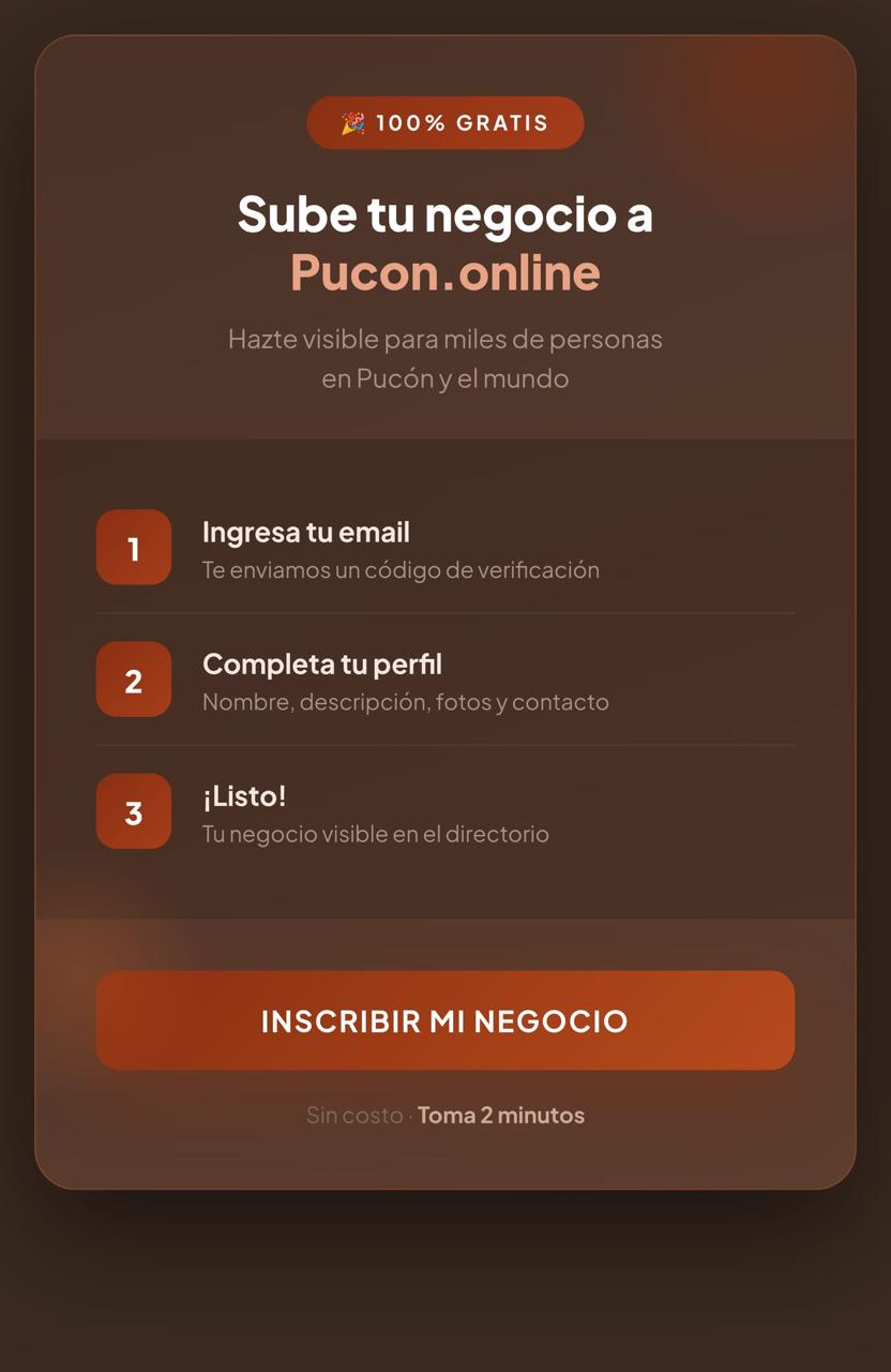 Inscribe tu negocio en Pucón Online
